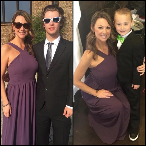 Lulu’s Purple Criss-Cross Halter Maxi Dress - Picture 6 of 13